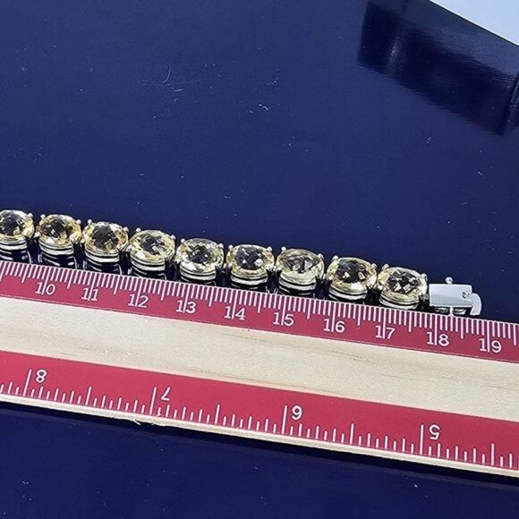 925 Sterling Silver Bracelet 18.5cm with 10x8mm Natural Citrine Gemstone - Picture 6 of 9